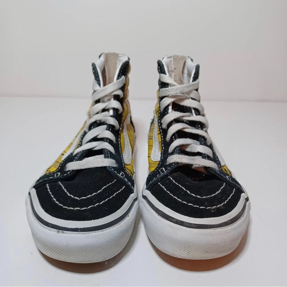 Kids VANS Logo Repeat SK8-HI Sneakers SIZE 12.5 Yellow Black Zip Back - Picture 5 of 9